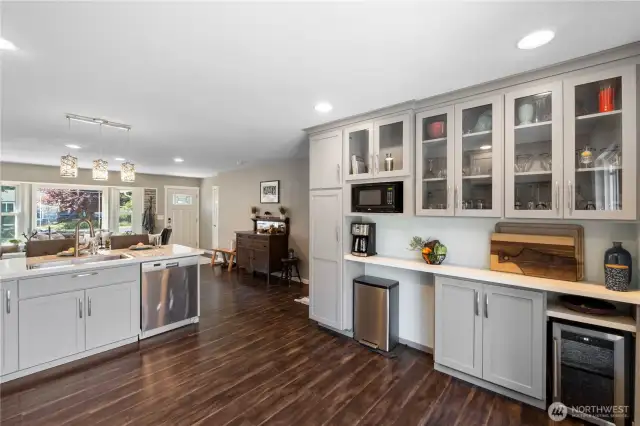 Is that a beverage fridge ? Why yes it is.