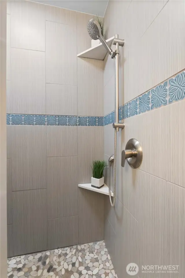 With dual head shower