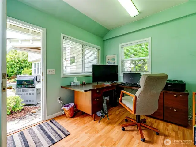 Private office or studio near outdoor living/entertaining area.