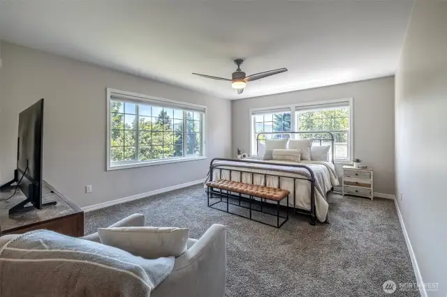 Spacious Primary Bedroom w/ Views