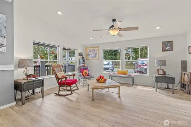 Light, bright, beautiful open floor plan living room