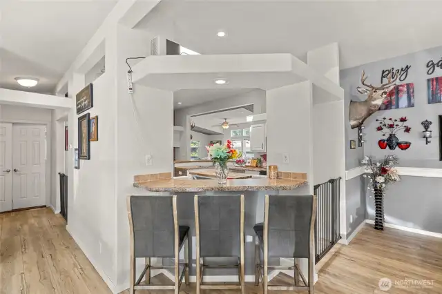 Eat-in kitchen counter