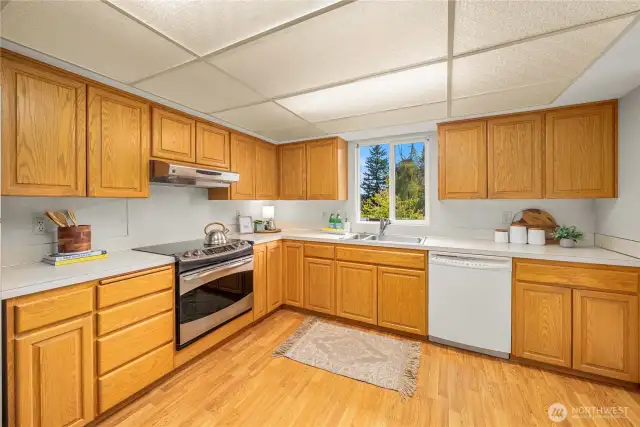 Ample cabinets in the kitchen.