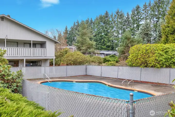 Outdoor pool is great for aquatic exercises or just for fun.
