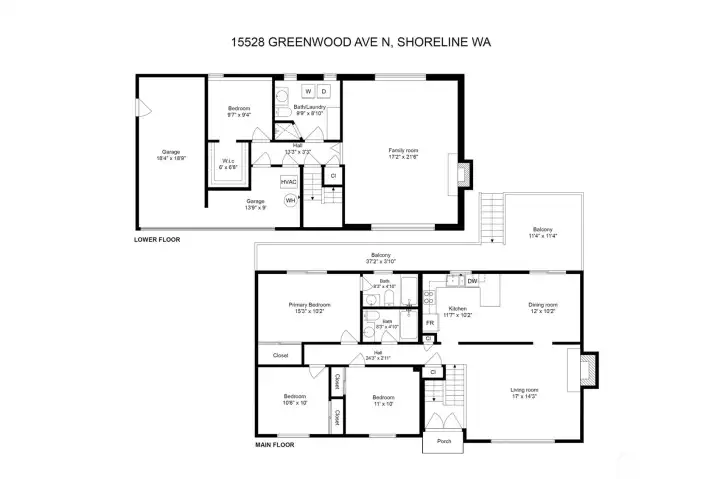 Floor plan lower & main