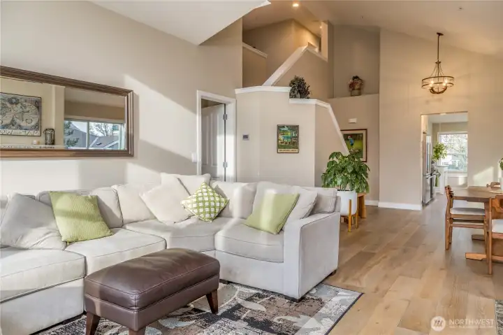 Main-level living at its finest, featuring a bright, open floor plan and a well-positioned entrance to the primary suite