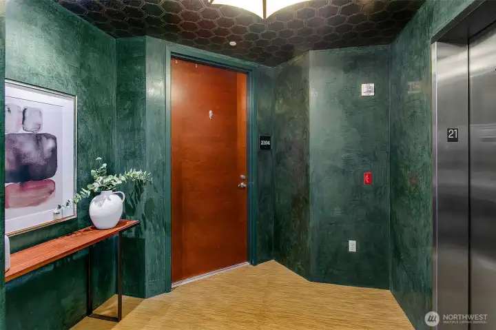 step into your own private vestibule elevator direct to your door