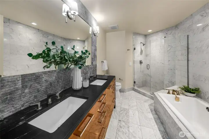 marble bath surround extra large soaking tub and oversized shower