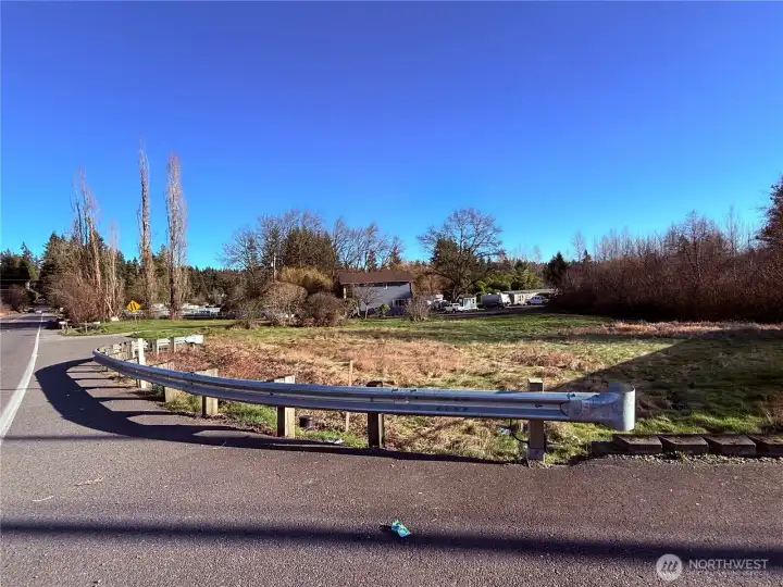 Maltby Rd looking East towards the north driveway entry to the lot