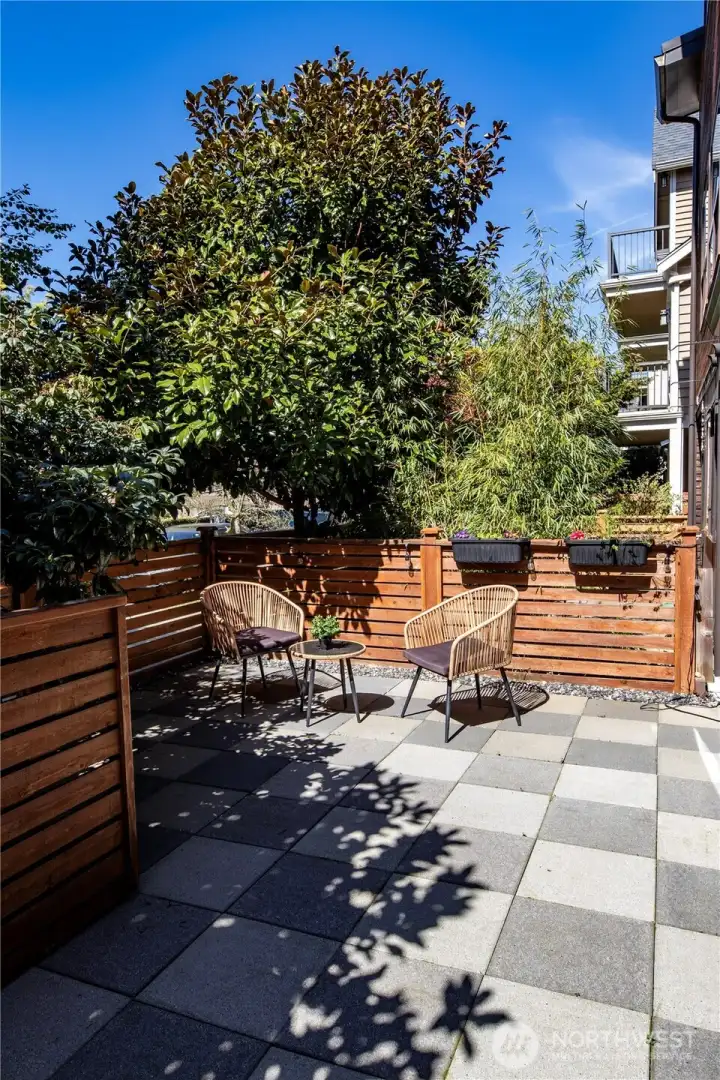 Fully fenced in patio