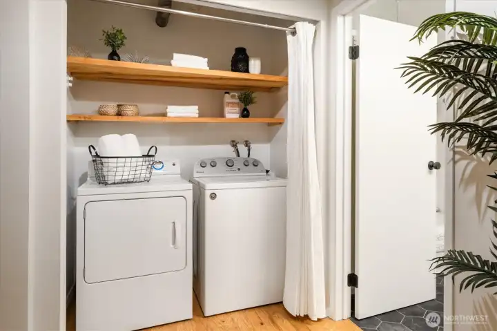 In-unit washer and dryer.