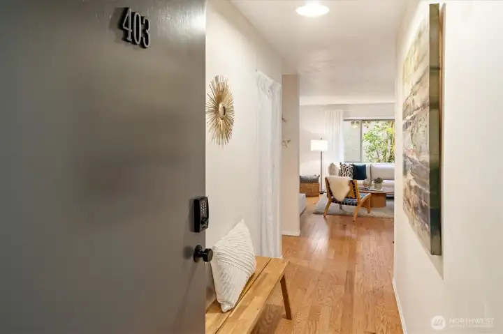 View coming into the unit from the front door.