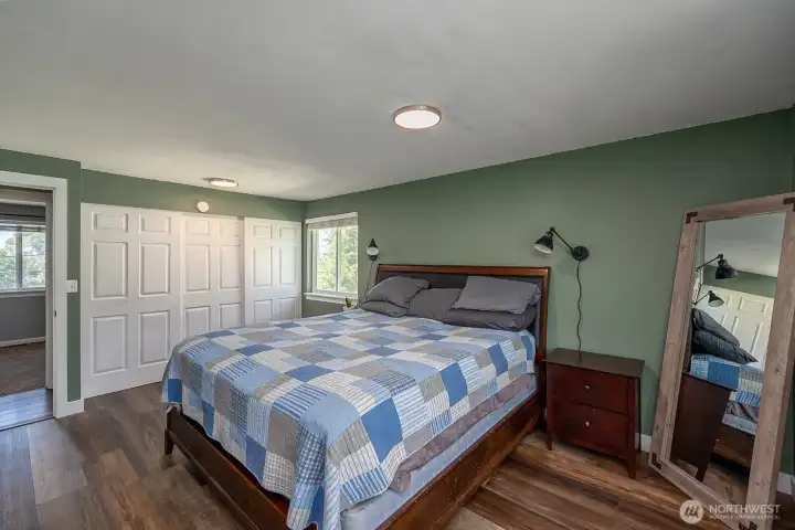 Triple sliding door closet