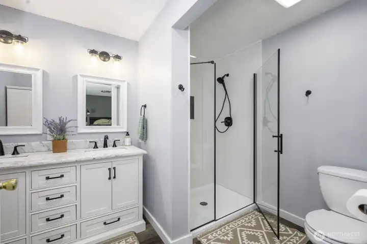 Freshly renovated Ensuite Bathroom in Primary Bedroom