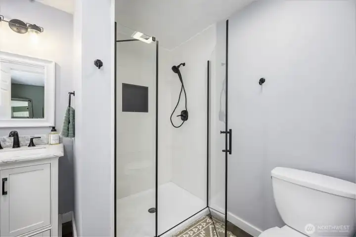 Tasteful update to modernize shower and lighten up the space
