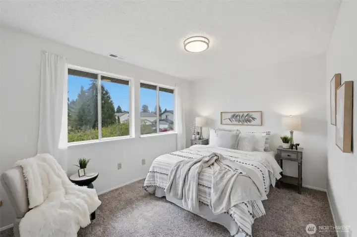 The first room is located at the front of the home.