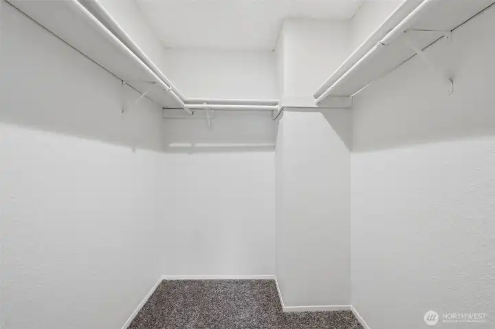 Walking closet in the primary room.
