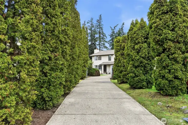 Long private driveway.