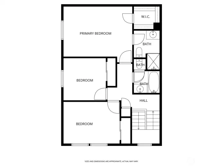 floor plan of the second level.