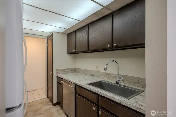 Kitchen with new flooring