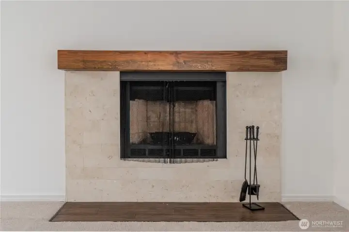 Wood-burning fireplace