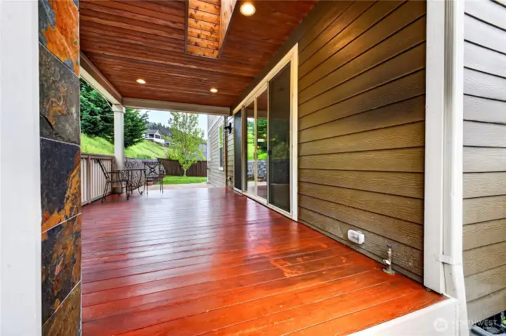 Additional view of the covered deck.