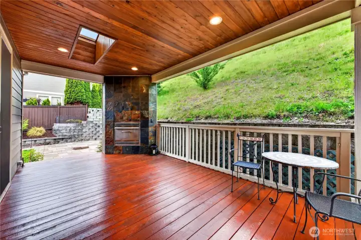 Additional view of the covered deck.