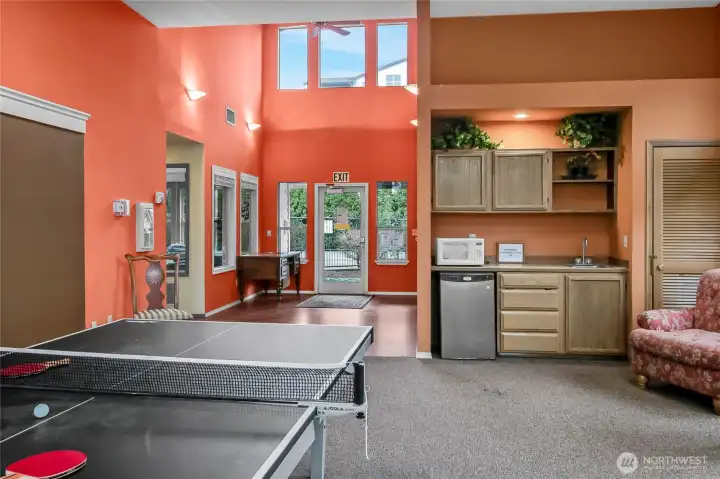 Plenty of gathering space in the clubhouse. There's also a secure book storage room (not shown).