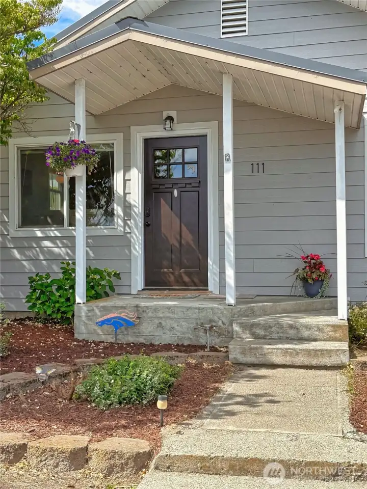 Covered front porch entry