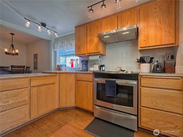 Kitchen with SS appliances