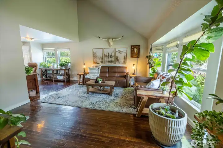 Bright living room with hardwood flooring Bright living room with hardwood flooring