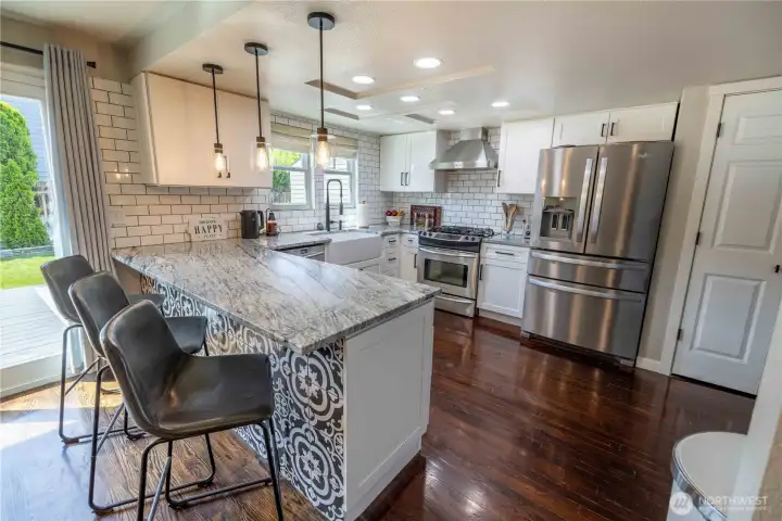 Remodeled kitchen with granite countertops Remodeled kitchen with granite countertops