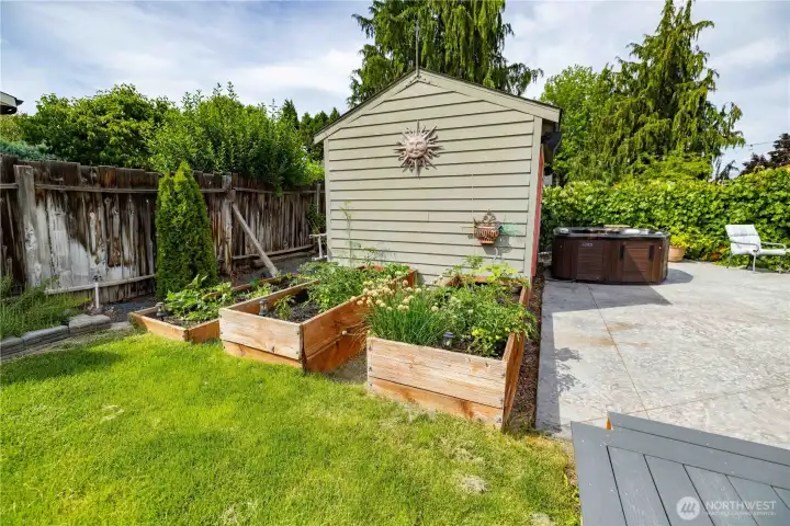 Private fenced backyard with outdoor living space Private fenced backyard with outdoor living space