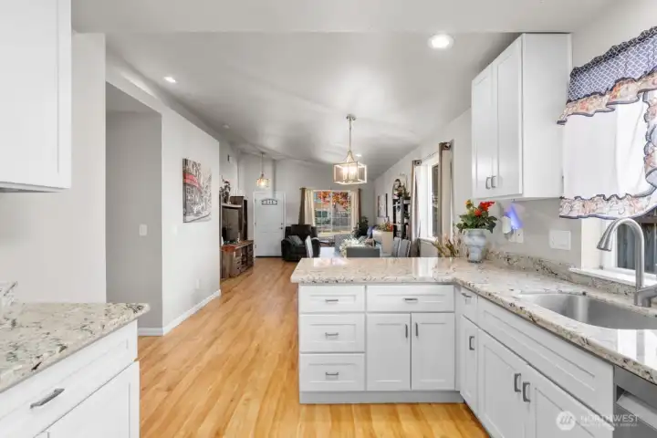 Granite countertops and stainless steel appliances installed 2022