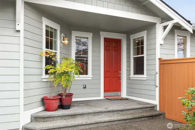 Situated on a corner lot with side entry front door.