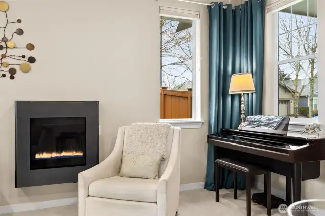 Cozy gas fireplace to keep you warm.
