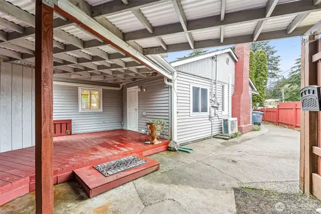 Entry to Utility Room & Deck