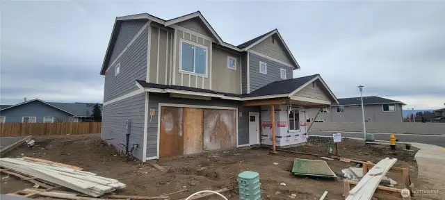Front of home, under construction
