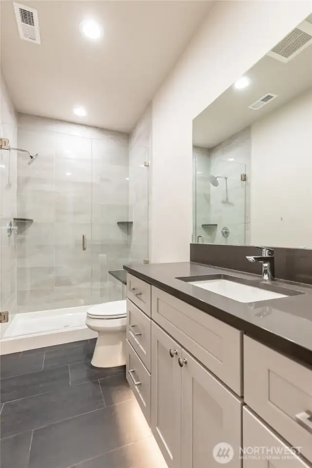 Lower level guest bath of like home