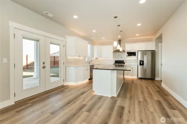 Kitchen and entrance to rear patio of like home
