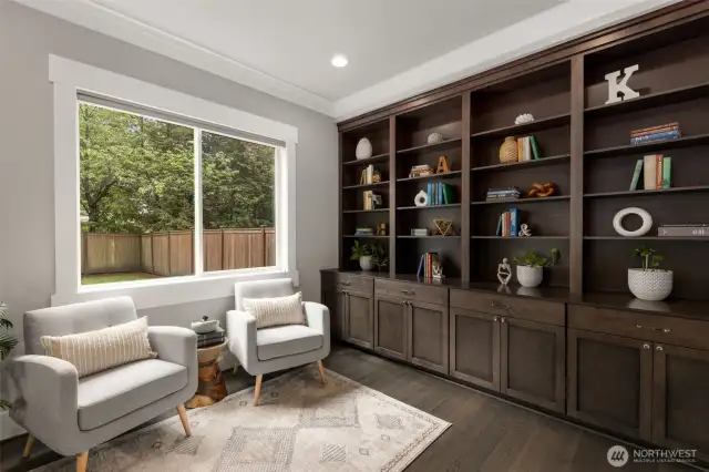 Private Office with built in bookcases and cabinetry