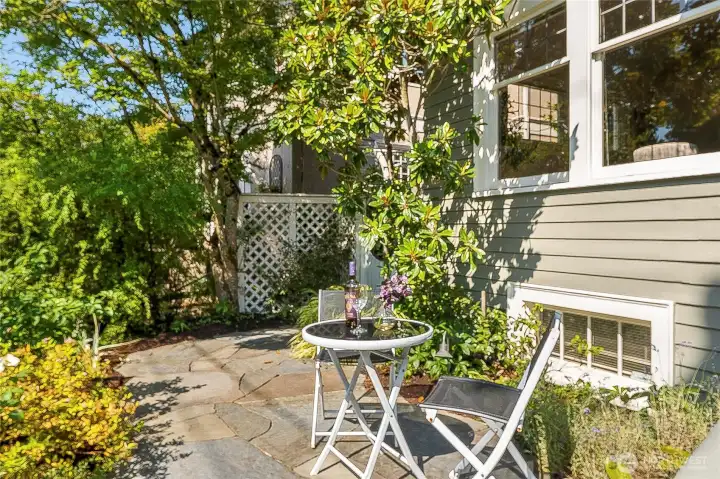I just had to show this little patio at the front of the home.  Southern exposure and a lovely spot to have a morning coffee or a glass of wine and greet your neighbors!