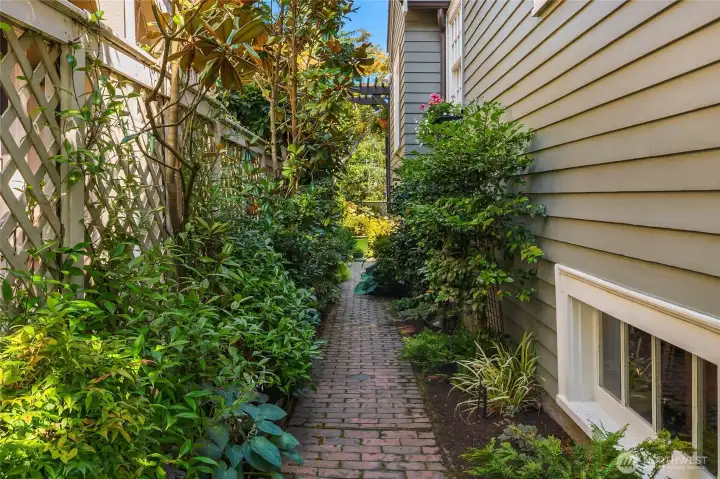 A close up view of the path.  Most side yards are not fit for public consumption!  This little path is the stuff dreams are made of!