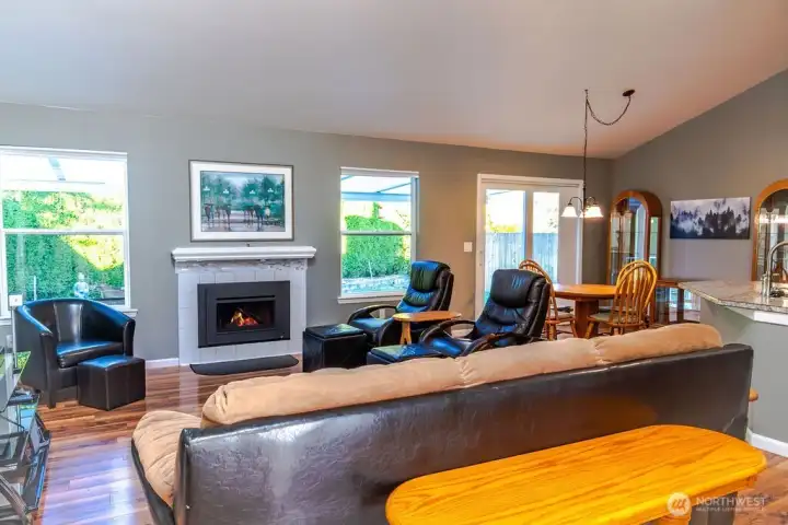 Kitchen to dining & living areas is open for a relaxed engaging environment.