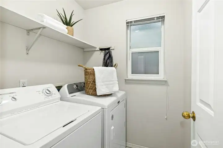 The laundry room just off the entry.