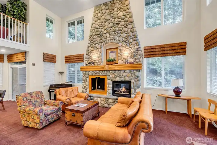 Inside the club house.