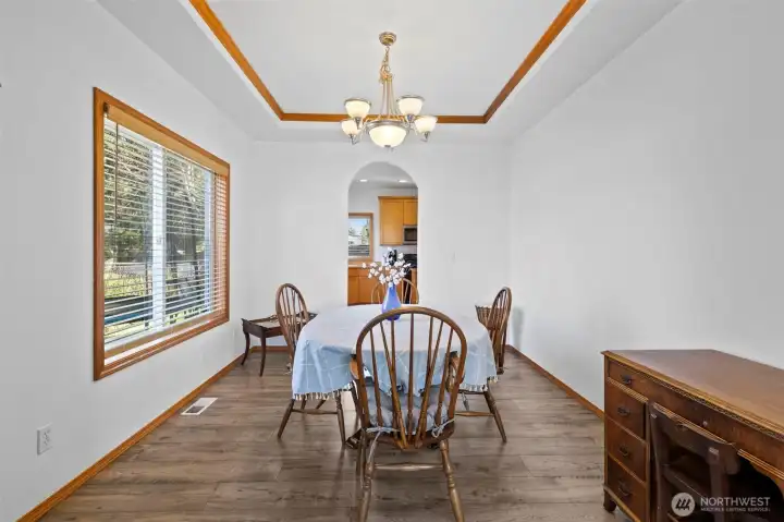 Generous-sized dining room.