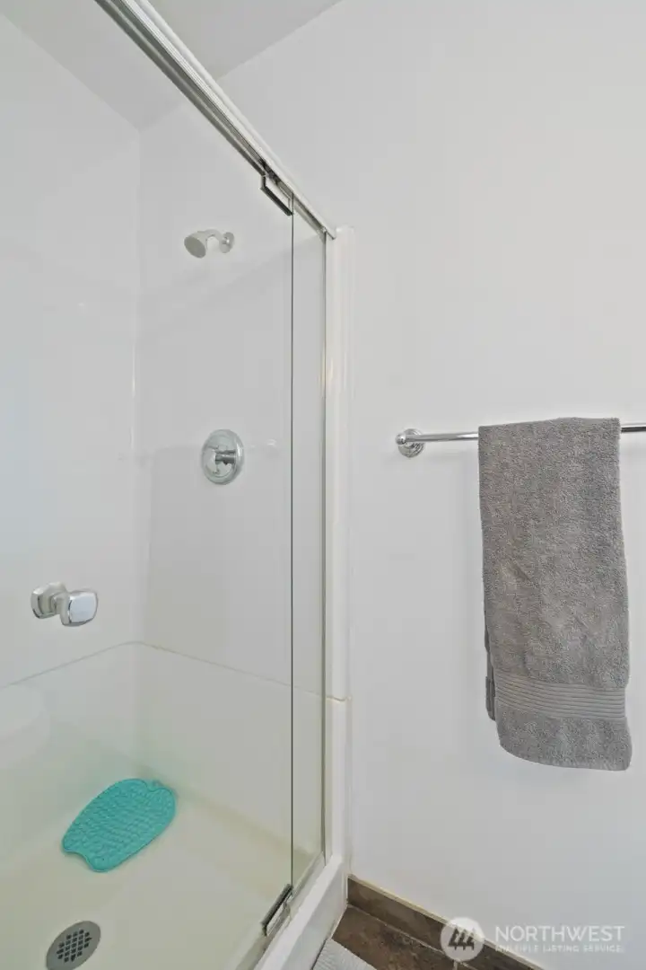 Primary bathroom shower.
