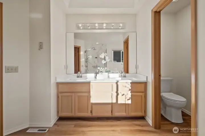 Double sinks with Quartz Counters