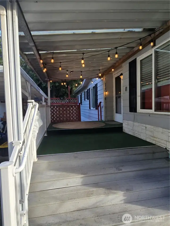 Large covered front patio
